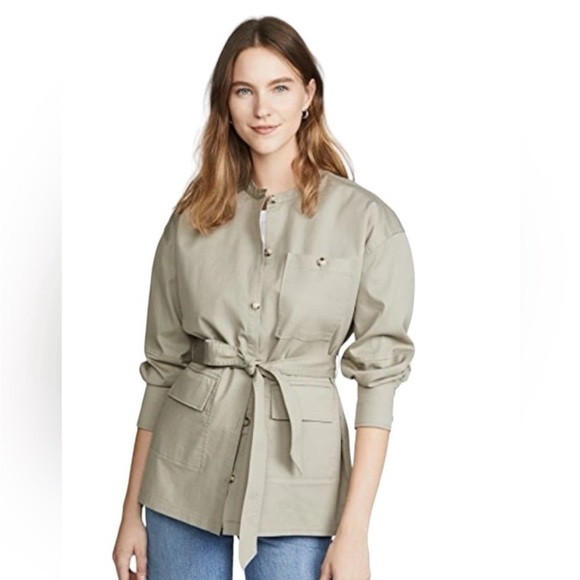 ATM Anthony Thomas Melillo Jackets & Blazers - ATM Anthony Thomas Melillo Cotton Twill Belted Shirt Jacket in True Khaki S